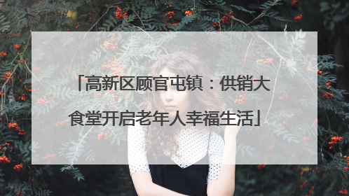 高新区顾官屯镇：供销大食堂开启老年人幸福生活