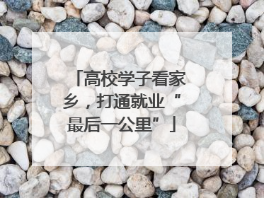 高校学子看家乡，打通就业“最后一公里”