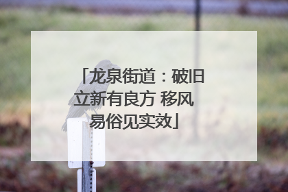 龙泉街道：破旧立新有良方 移风易俗见实效