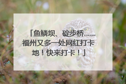 鱼鳞坝、碇步桥……福州又多一处网红打卡地！快来打卡！