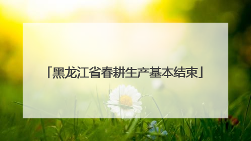 黑龙江省春耕生产基本结束