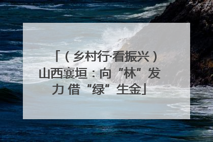 （乡村行·看振兴）山西襄垣：向“林”发力 借“绿”生金