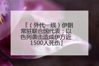 （外代一线）伊朗常驻联合国代表：以色列袭击造成伊方近1500人死伤