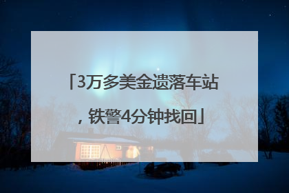 3万多美金遗落车站，铁警4分钟找回