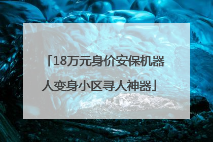 18万元身价安保机器人变身小区寻人神器
