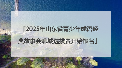 2025年山东省青少年成语经典故事会聊城选拔赛开始报名