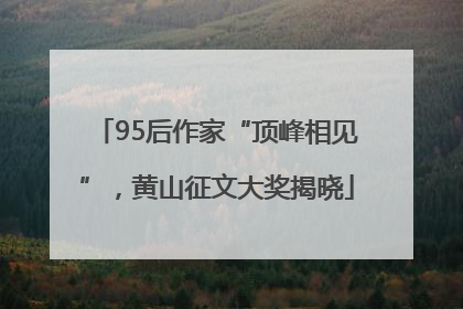 95后作家“顶峰相见”，黄山征文大奖揭晓