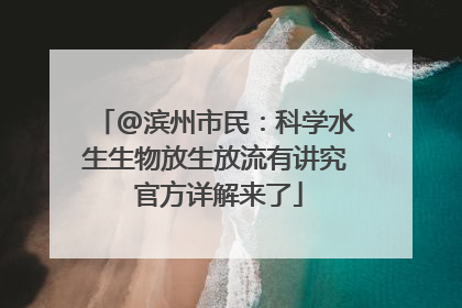 @滨州市民：科学水生生物放生放流有讲究 官方详解来了